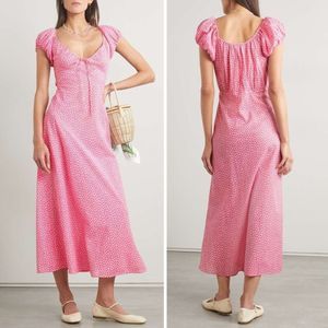 DOEN Dress Sofia Floral Bloom Midi Dress Pink Size M